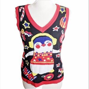 Ugly Christmas Sweater Dancing Penguin sweater vest